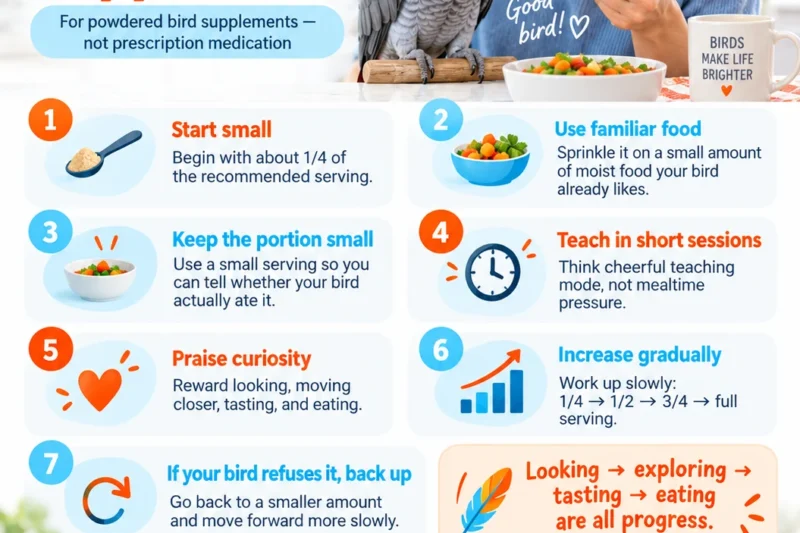 How to Successfully Introduce Nutritional Supplements to Cautious Pet Birds